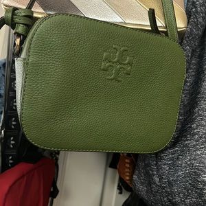 Beautiful olive colored Tory Burch cross body bag for sale